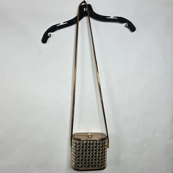 Vintage Benchmade leatherworks Inc. braided gold silver leather structured bag - Picture 12 of 12